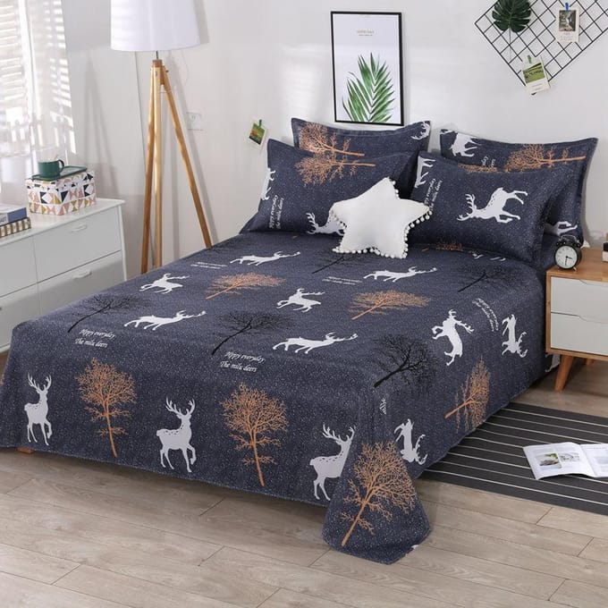 Draps de lit doux pour la peau, draps de lit en coton absorbant la transpiration et respirants 160*230cm