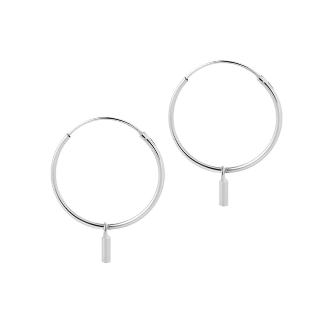 Zilveren Hoops Met Staafje 22MM