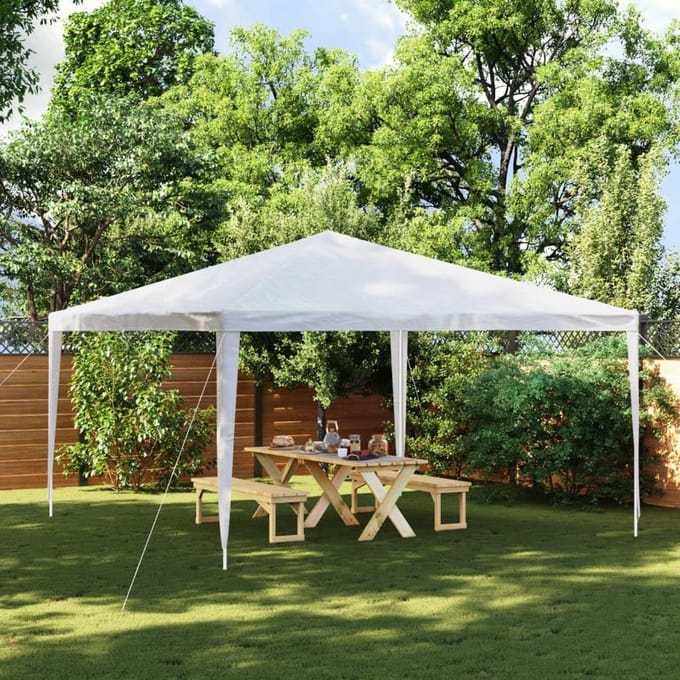 Partytent - Feest overkapping - Tuinfeesten organiseren - UV- en waterbestendig - 4 x 4 meter - Wit