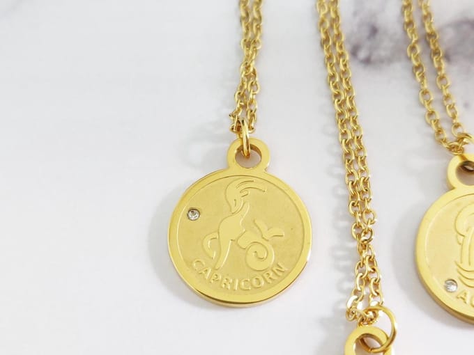 Mei's - Muse Zodiac Steenbok - ketting dames - RVS goud - 45 t/m 50 cm