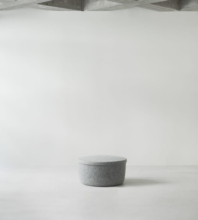Normann Copenhagen Hide Storage Poef - grijs - large