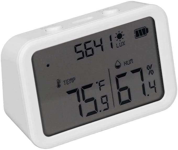 Slimme Sensor - Vochtigheid Meter - Binnenklimaat Meten - Real-time Data - 45 Meter - Wit