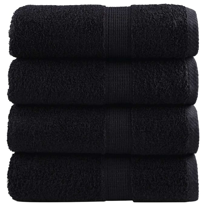 vidaXL - Gastendoekjes - SOLUND - 4 - st - 600 - g/m² - 30x50 - cm - zwart