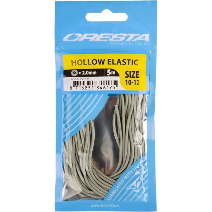 Cresta Hollow Elastic - 2.0mm - 5.00m - Grey - Grijs