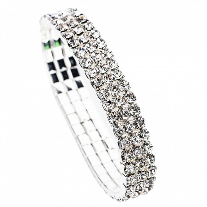 Strass -armband -3 Rijen- 17 cm - Charme Bijoux