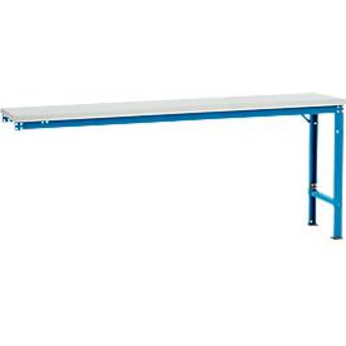 Manuflex aanbouwtafel UNIVERSAL Speciaal, 2000 x 800 mm, melamine lichtgrijs, lichtblauw