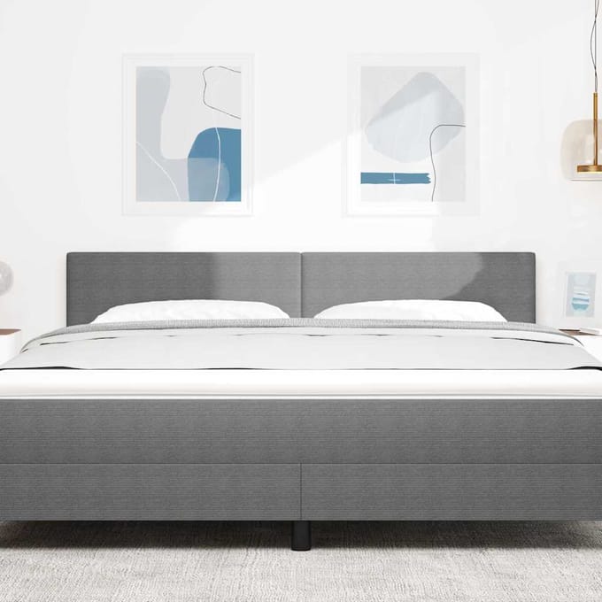 vidaXL - Hoofdbord - Lichtgrijs - 180 - cm - Corduroy - stof