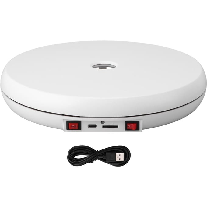 Roterende Displaystandaard 10 Inch 55lbs Belasting 360 Graden Elektrische Draaitafel Displaystandaard met Licht white