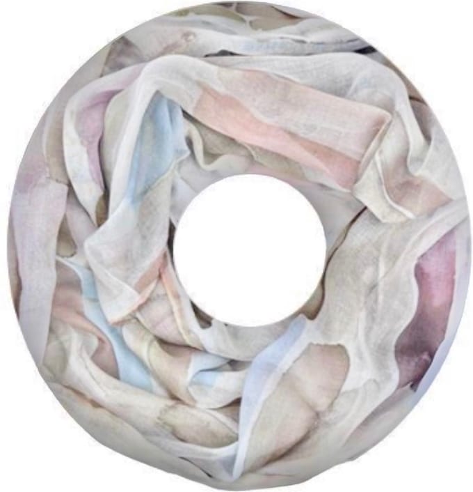 Dunne Colsjaal - Print - Beige/Ecru - 80 x 50 cm (20286#)