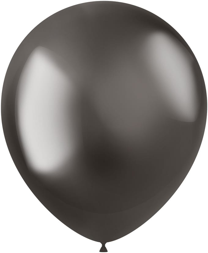 Ballonnen Intense Grey Metal Shine 33cm - 10 stuks