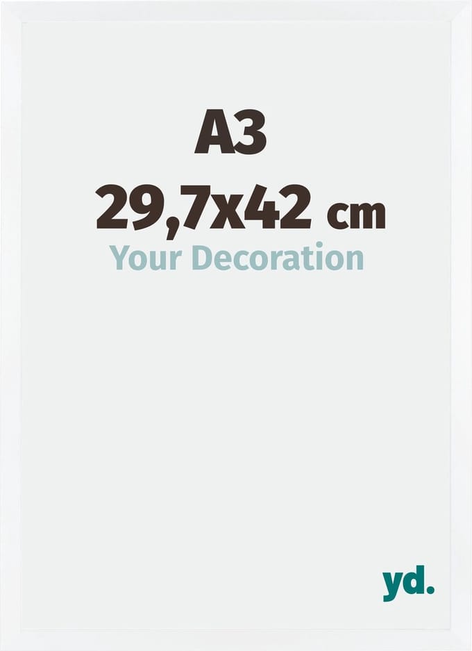 Your Decoration - Fotolijst A3 29,7x42 cm - MDF - Wit Mat - Catania