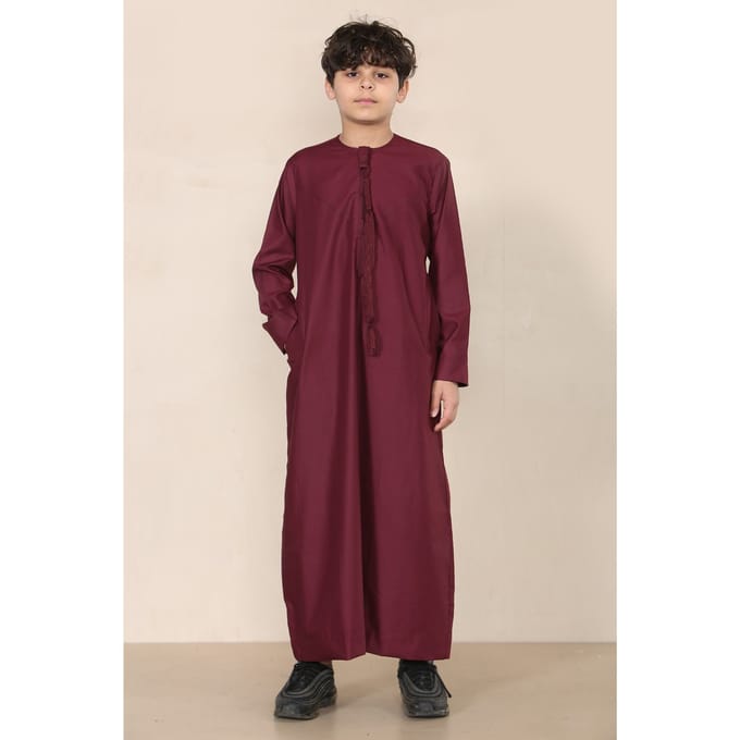 Rode Thobe voor jongens, Emirati Jubba, islamitische kleding, kaftan, Eid-kwastjes