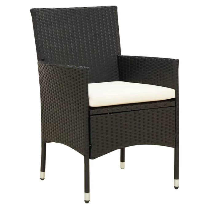 vidaXL - 7-delige - Tuinset - met - kussens - poly - rattan - zwart