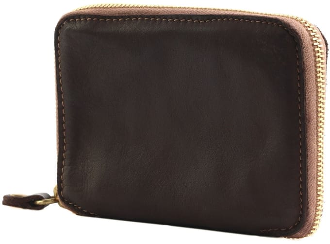 CATERINA LUCCHI Leren portemonnee Nina Wallet Small Zip Around Moro donkerbruin