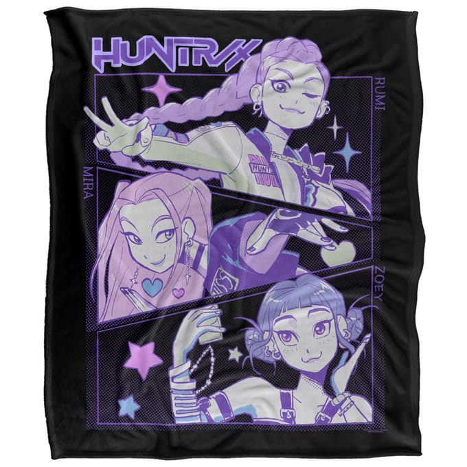 K-Pop Demon Hunters Fleece Huntr/X Supersoft Deken (Multikleur)