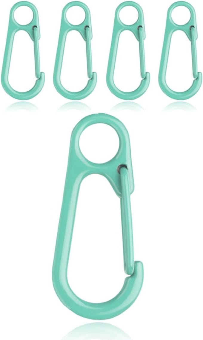 Set van 5 Gekleurde Karabijnhaken - Groen