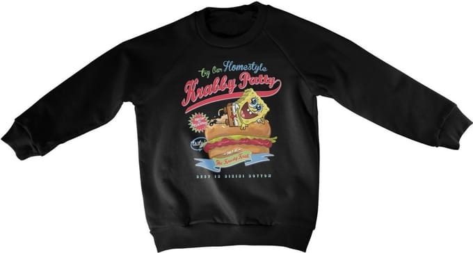 Spongebob Homestyle K-rab-sweatshirt van Patty Kids, zwart