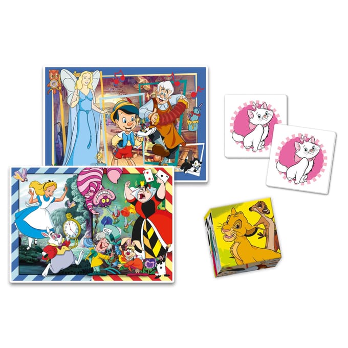Clementoni - Edukit 4-in-1 - Disney Classics- Puzzel, Memory & Blokken - Vanaf 3 Jaar