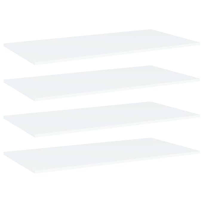 vidaXL - Wandschappen - 4 - st - 80x20x1,5 - cm - bewerkt - hout - wit