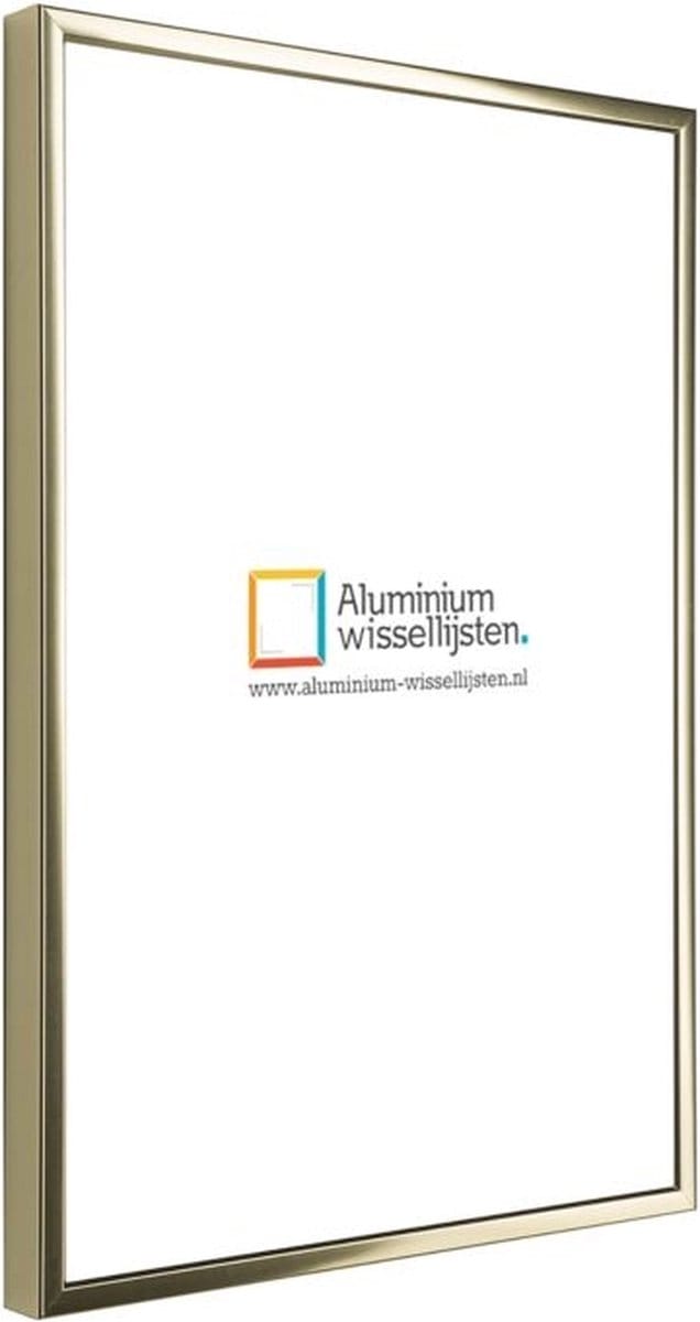 Aluminium Wissellijst 70 x 70 Glans Goud - Ontspiegeld Acrylite - Art.nr.: 048-001