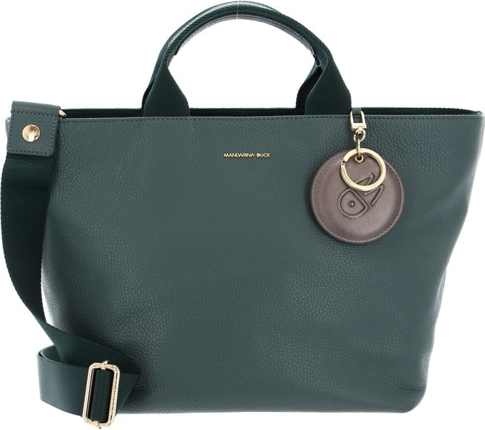 MANDARINA DUCK Leren Schoudertas Shopper Mellow Leather Crossover Dark Forest Groen