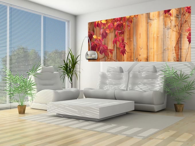 Wood Fence Flowers Photo Wallcovering