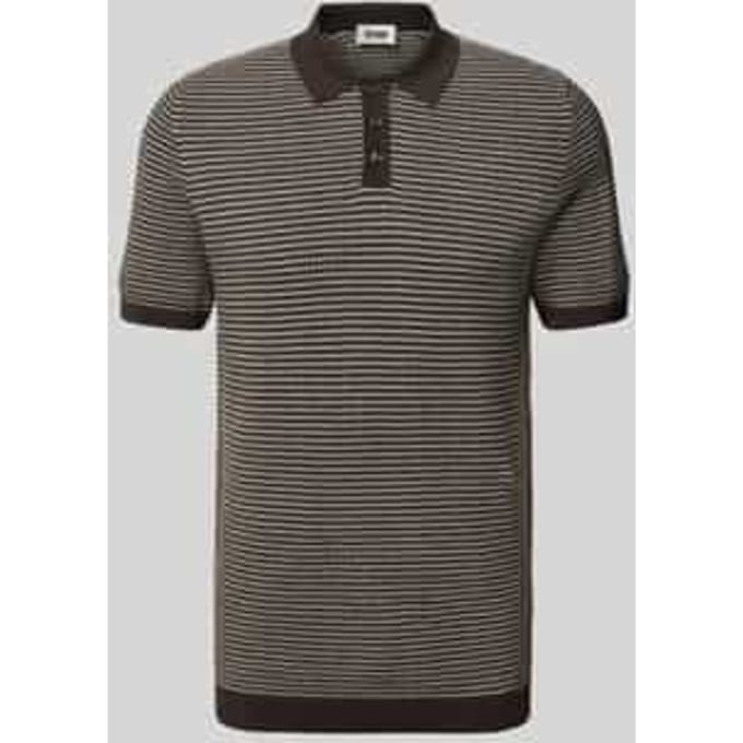 Slim fit gebreide poloshirt in two-tone-uitvoering model 'Triton'