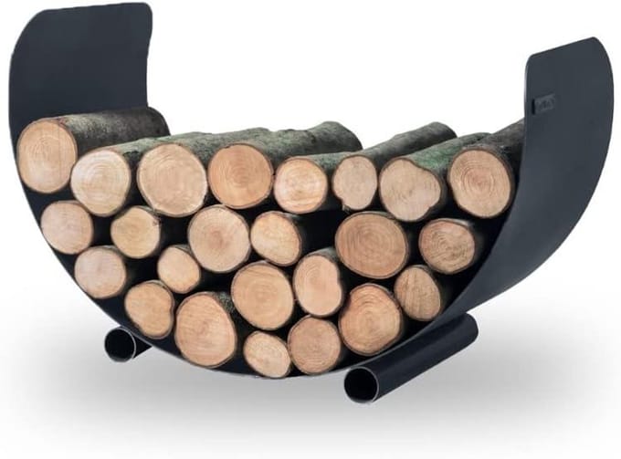 Houtberging Turyn - Houtopslag - Sfeervol opslaan - Handgemaakt design - 70x45cm - Staal