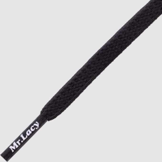 Mr. Lacy - Schoenveter - Flexies - Plat - Zwart  - Elastische veters - Lengte 110 cm