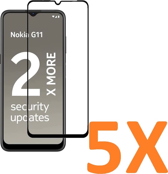 Volledige dekking Screenprotector Glas - Tempered Glass Screen Protector Geschikt voor: Nokia G11 / Nokia G21 - 5X