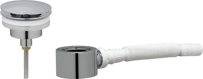 Ben Fixed Wastafel Afvoerplug Set - Niet-afsluitbaar - met plat Meubelsifon 5/4" - Chroom