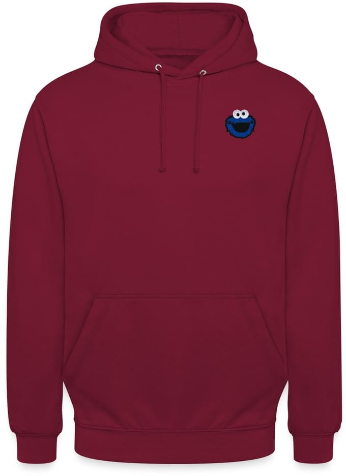 Sesamstraat Koekiemonster Borduurwerk Borstafdruk Hoodie Unisex