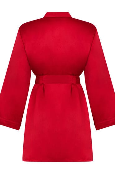 Hunkemöller Dames Nachtmode Kimono Satin - Rood - maat XS/S