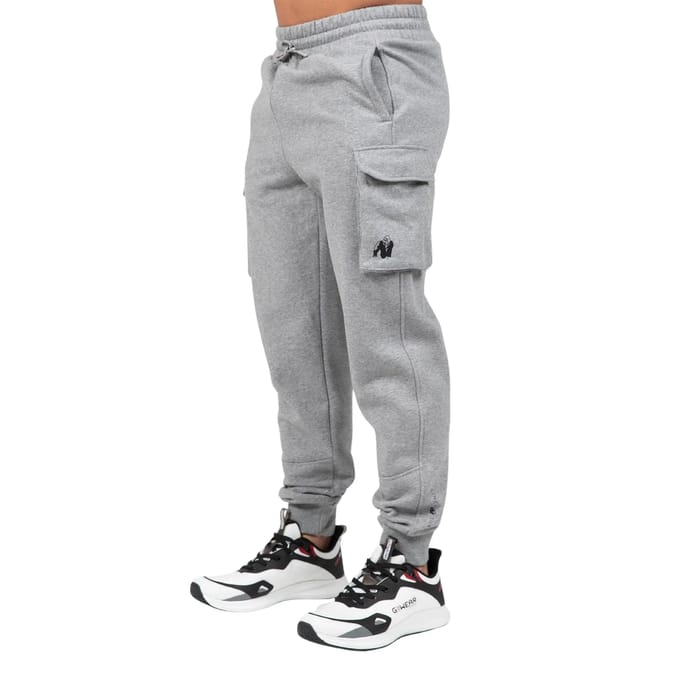 Gorilla Wear Hudson Cargo Joggingbroek -Trainingsbroek - Grijs Melange - L