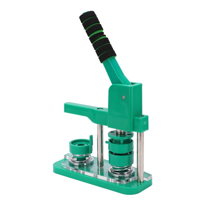 Knopmaker Machine Uniek Ontwerp 32mm Eenvoudige Installatie Plastic IJzer Groene Speld Maker voor Kind wit