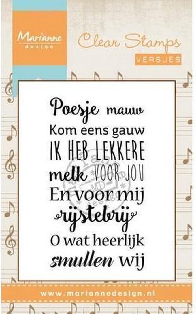 Marianne Design Stempel Liedje Poesje mauw (Nederlands) CS0962