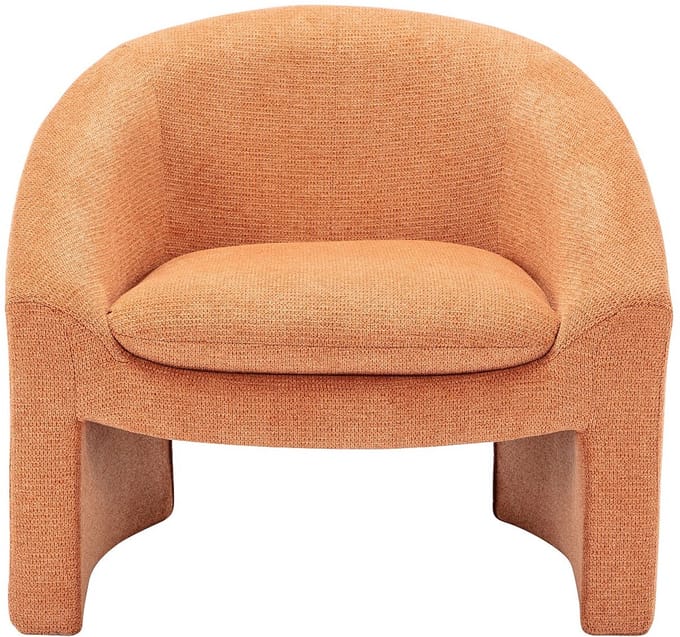 Vente-unique Fauteuil van terracottakleurige stof OSSANA