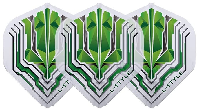L-Style Champagne Flight EZ L1 Standard Origin Series Clear Green - Dart Flights