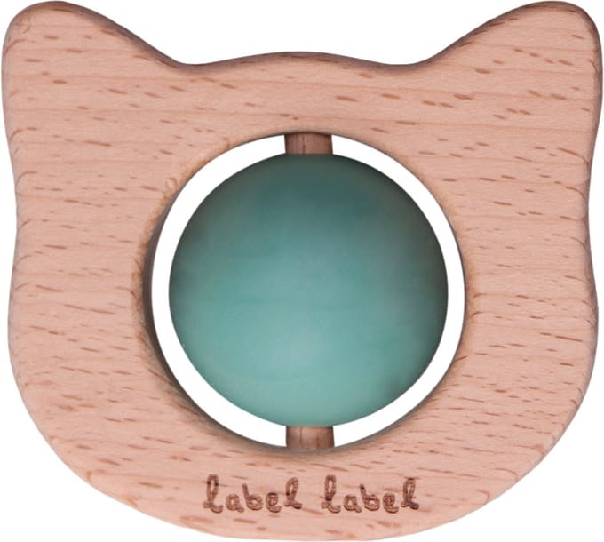 Label Label Kat Groen Hout & Silicone Bijtspeeltje LLST-15263