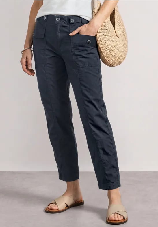 High Waist Barrel Leg Hose im Casual Fit