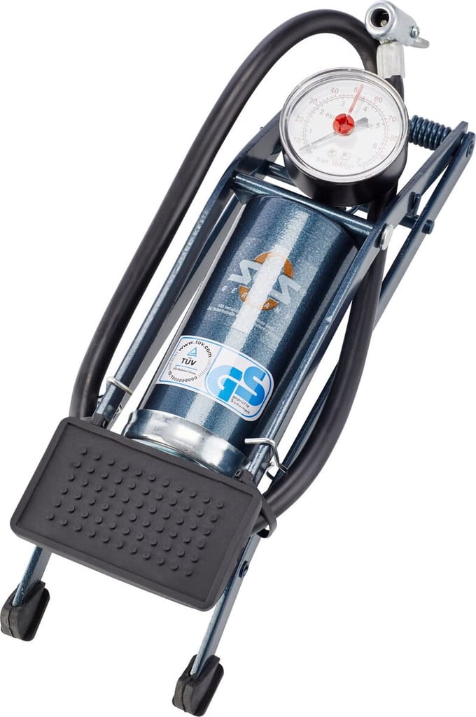 SKS Voetpomp - Robuust Staal - 5 Bar - Inclusief Adapters - Blauw