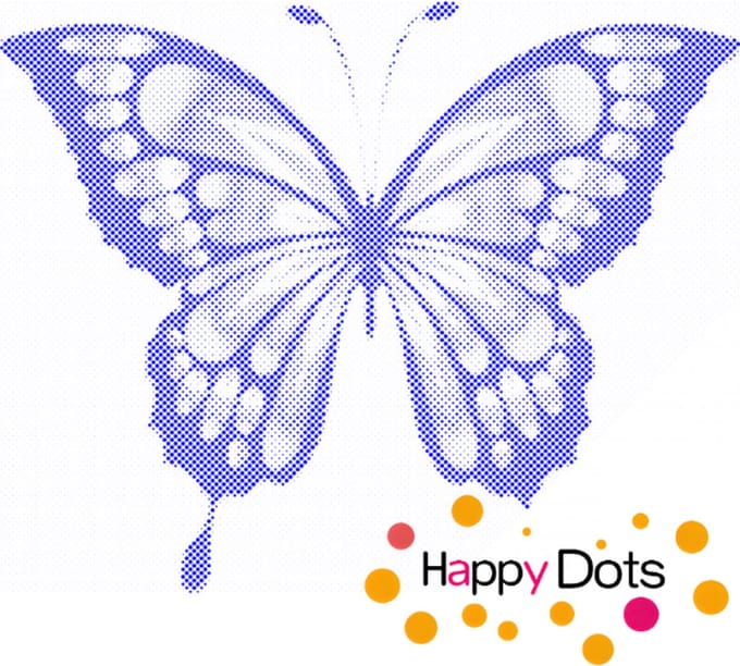 HappyDots DOT Painting Vlinder 30x40cm - Stippelschilderij Blauw