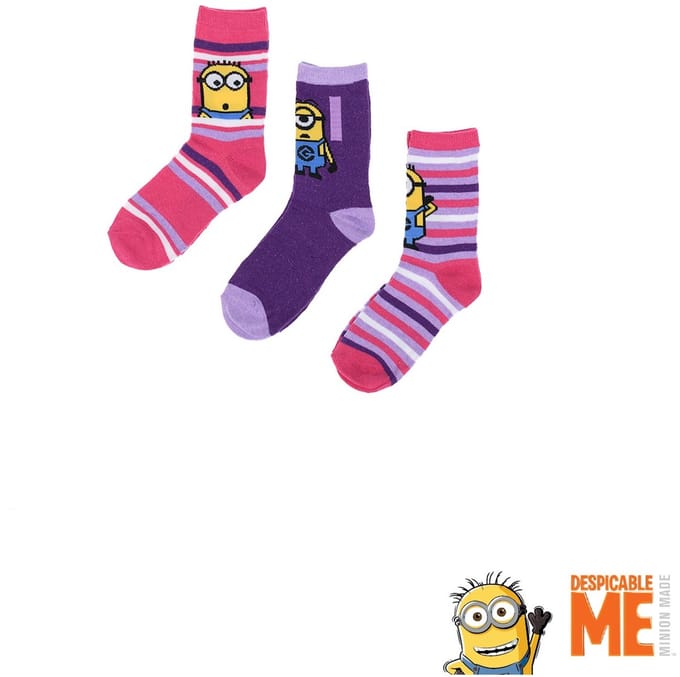3 paar sokken Minions maat 23-26