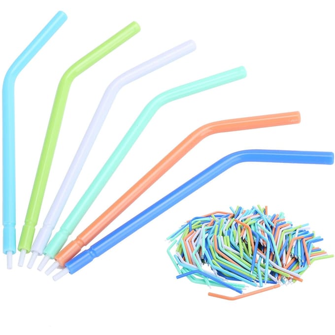 250pcs  bag Dental Air Water Spray Nozzles Tips Disposable 3‑Way Triple Syringe Nozzle white