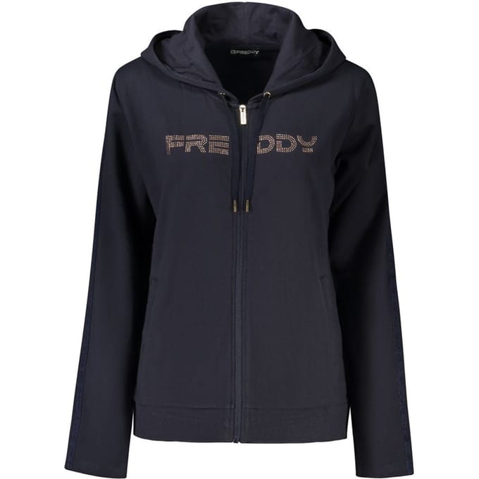 Dames hoodie met rits en band met logo Freddy