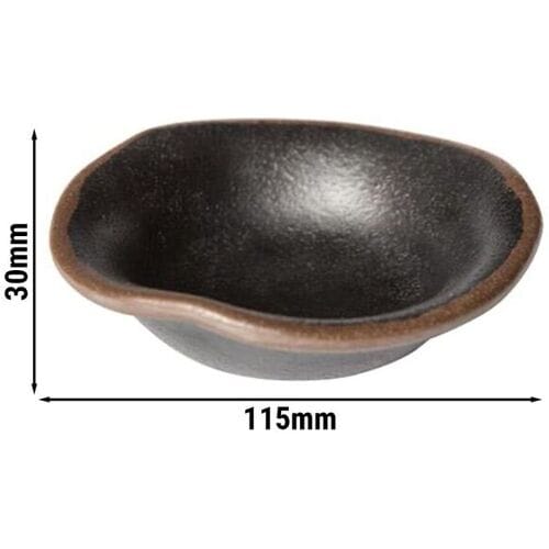 GGM Gastro (12 Stück) Dipschälchen - MARONE - Melamin - 40ml - Ø 115mm - Schwarz/Braun