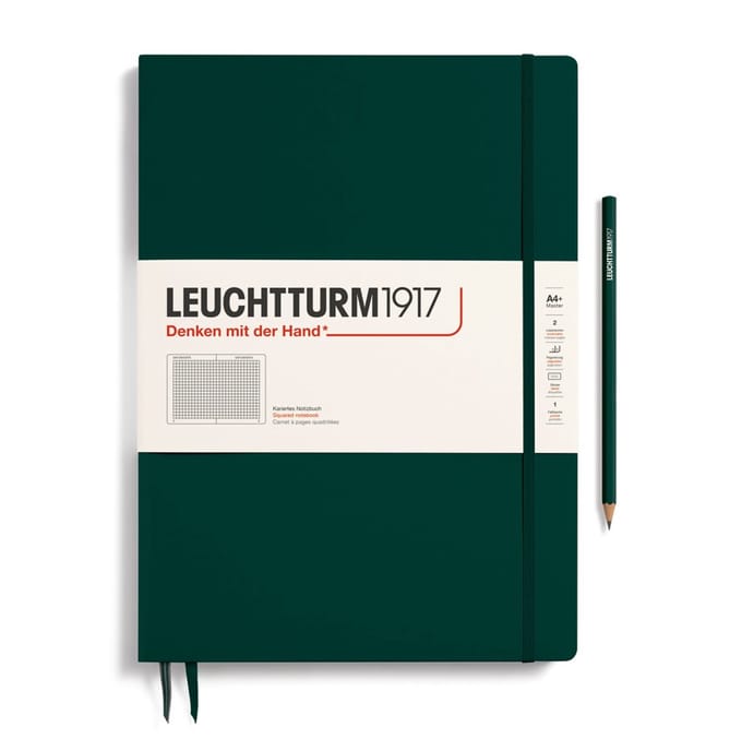 Leuchtturm1917 A4+ Master Slim Squared/Geruit Forest Green