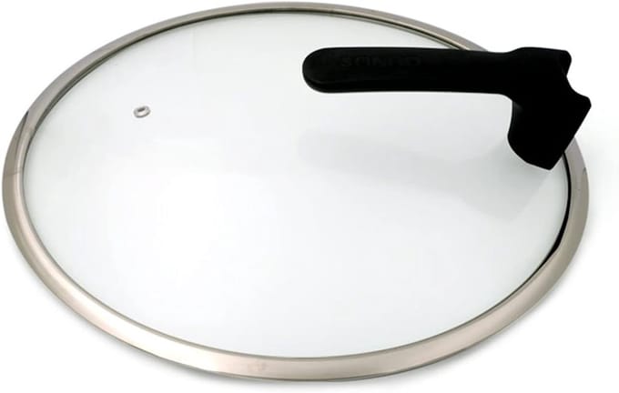 Pandeksel Glas - Universeel Deksel - Koken - Met Ventilatieopening - 32CM - Transparant