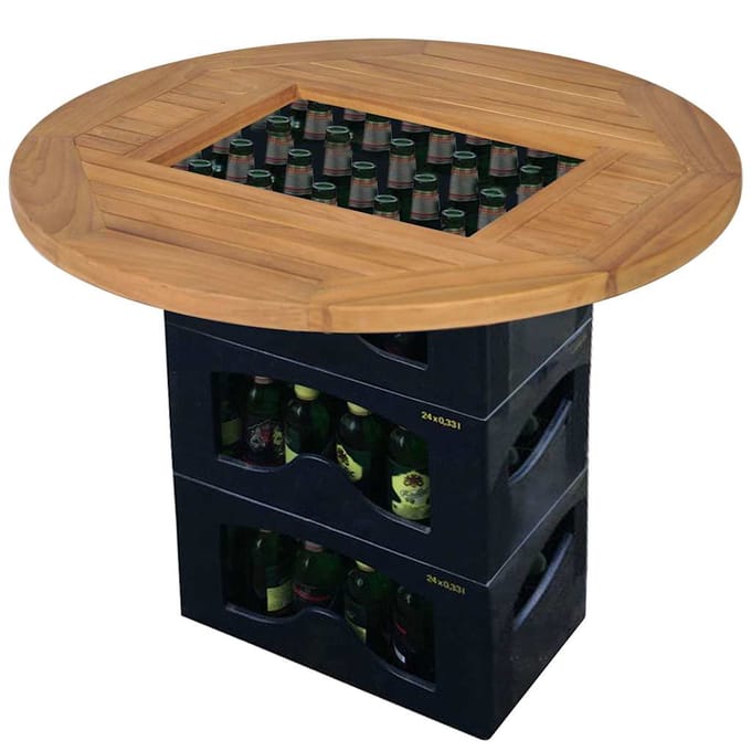 vidaXL - Tafelblad - voor - bierkrat - 70 - cm - teakhout