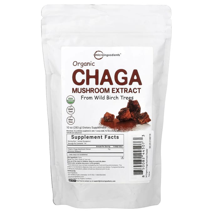 Micro Ingredients, Biologisch Chaga Paddenstoelenextract, 283g (10oz)